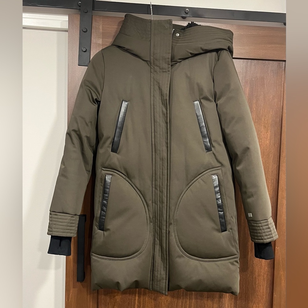 Soia & Kyo winter coat, SUPER warm, waterproof, XS leather trim